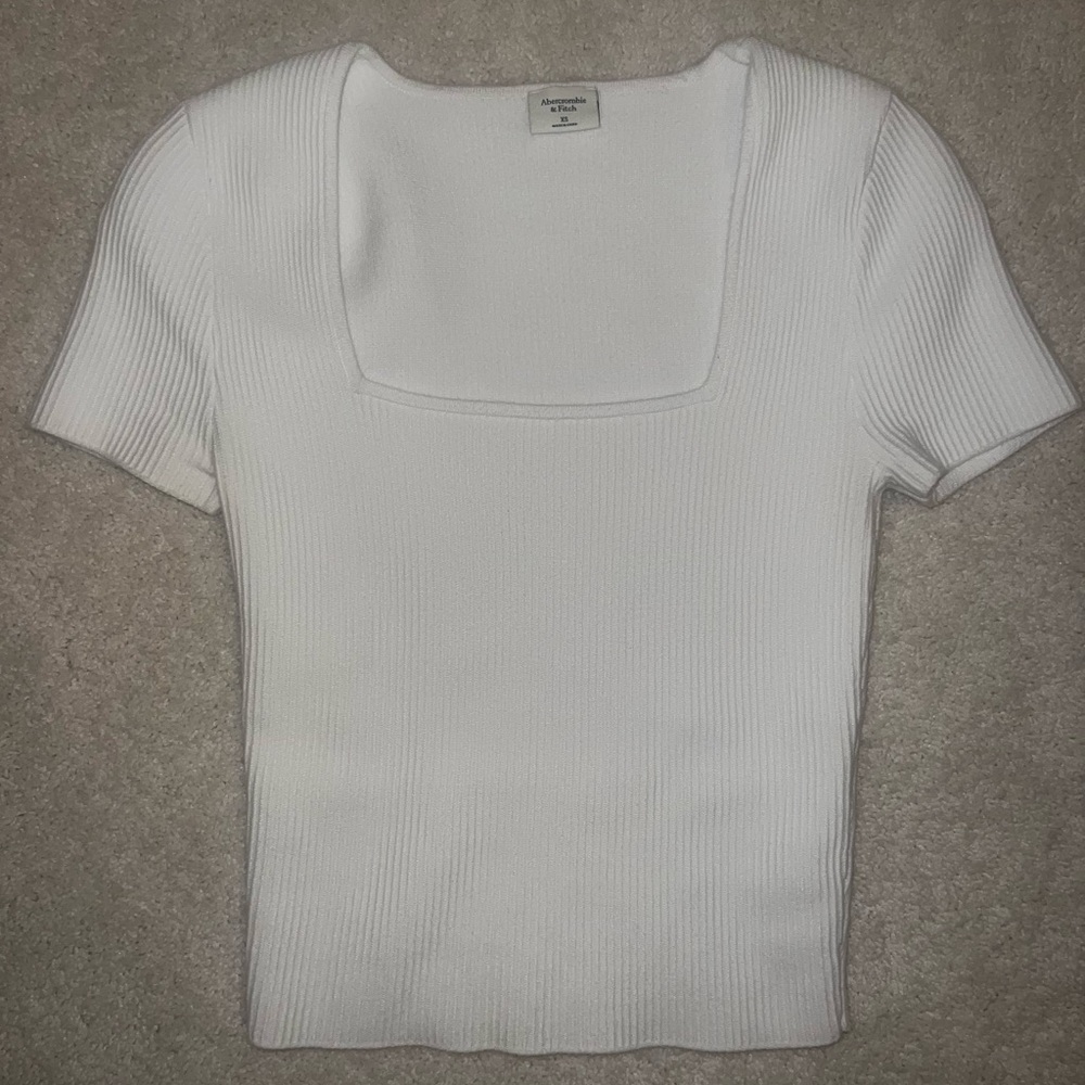 Abercrombie & Fitch Short Sleeve Sweater XS White LIKE NEW